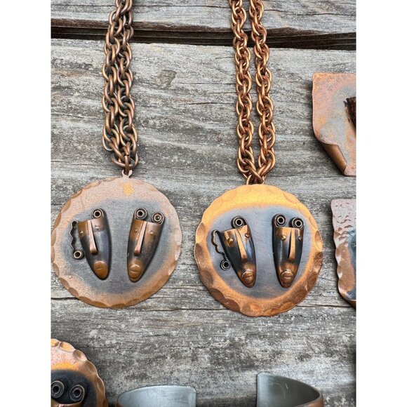 Rebajes Jewelry Collection - Vintage 1950s Modernist Designer Copper - 13 Pieces - Picture 3 of 10